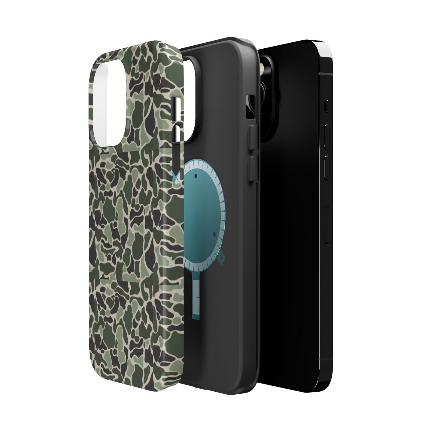 Green Old School Camo Tough Magnetic iPhone Case