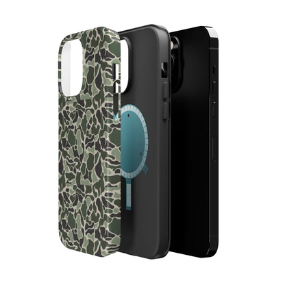 Green Old School Camo Tough Magnetic iPhone Case