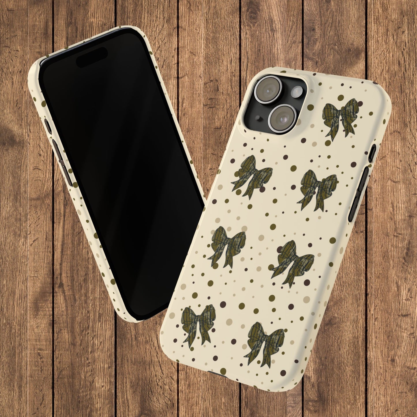 Bottomland Camouflage Coquette Bows & Polka Dot Slim IPhone Case