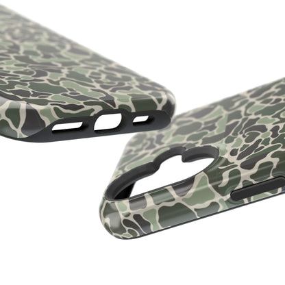 Green Old School Camo Tough Magnetic iPhone Case