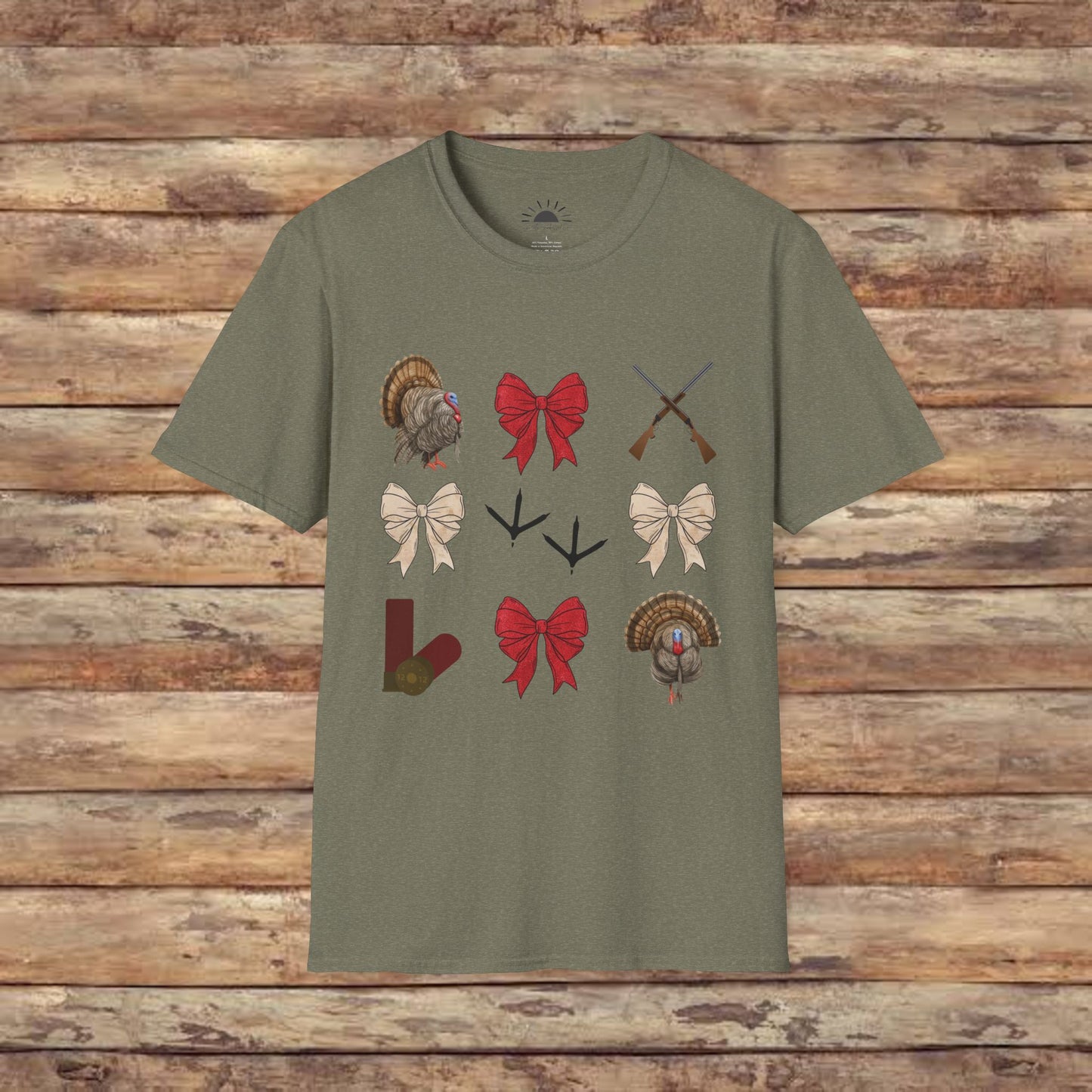 Turkeys, Glitter, and Bows: Coquette Female Hunting  Softstyle T-Shirt