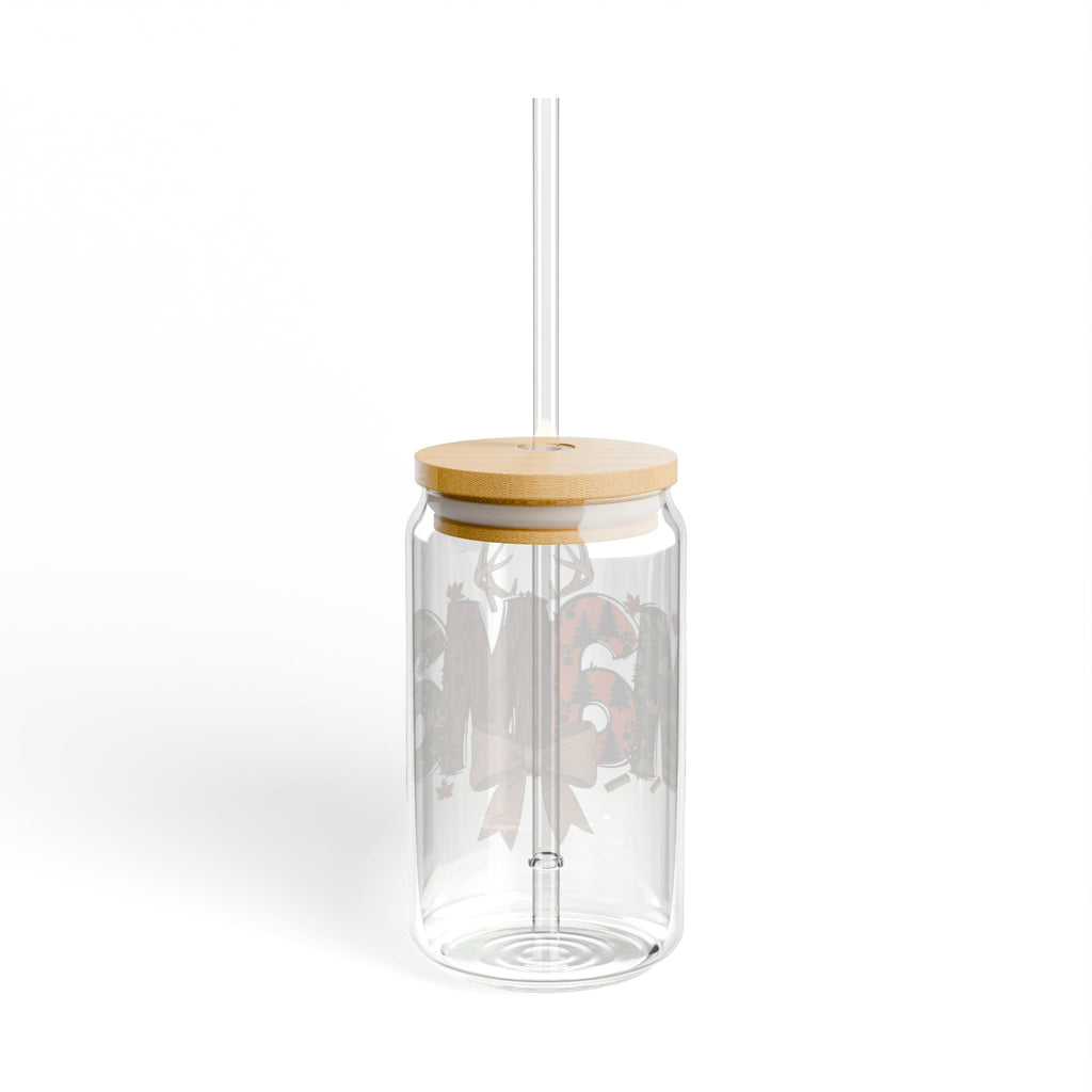 Outdoorsy Mama 16oz Glass Can Tumbler with Lid & Reusable Straw