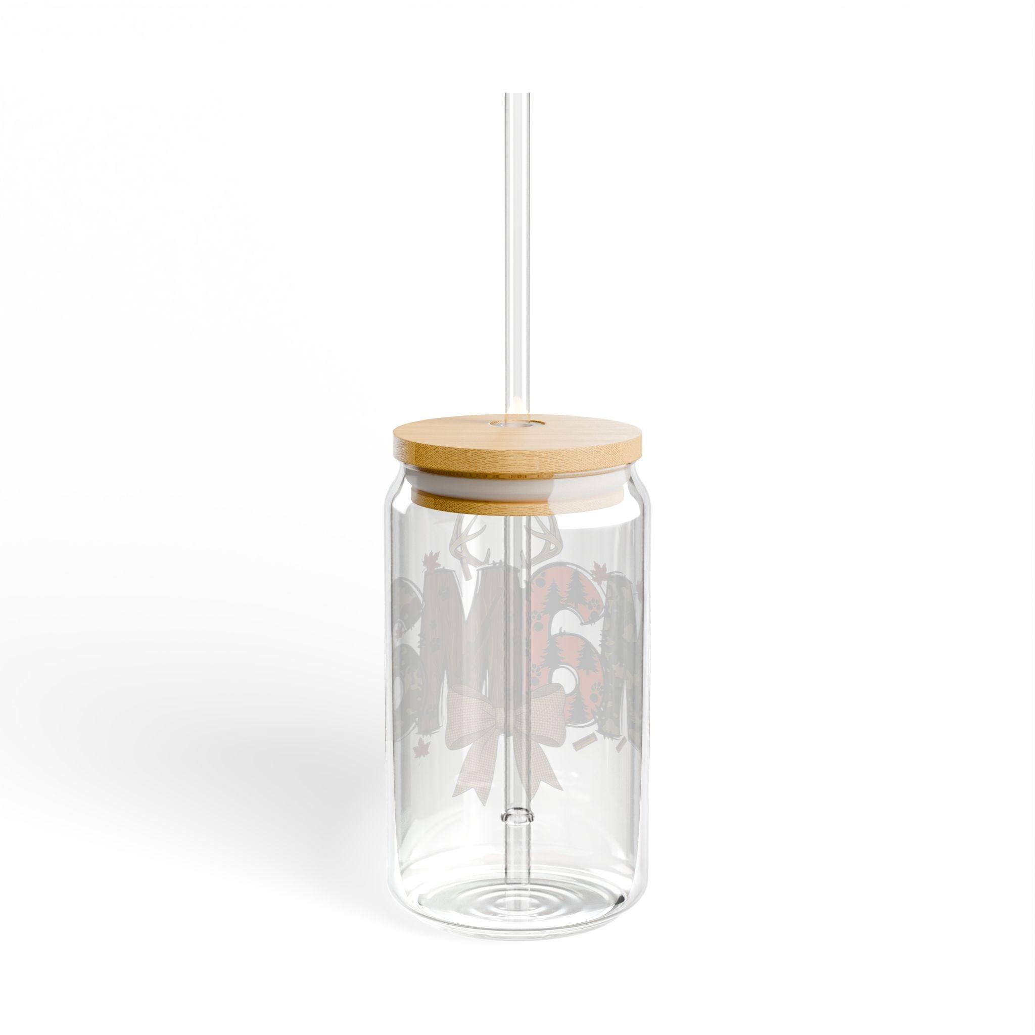 Outdoorsy Mama 16oz Glass Can Tumbler with Lid & Reusable Straw