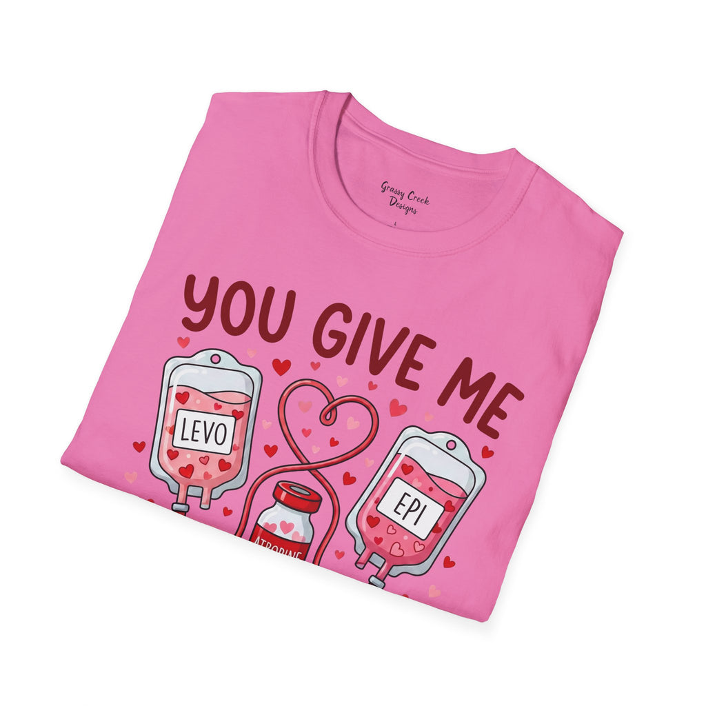 You Give Me Tachycardia Humorous Nurse Valentine's Day Graphic T-Shirt