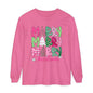 Merry Merry Merry Christmas Pink & Green Design Long Sleeve T-Shirt
