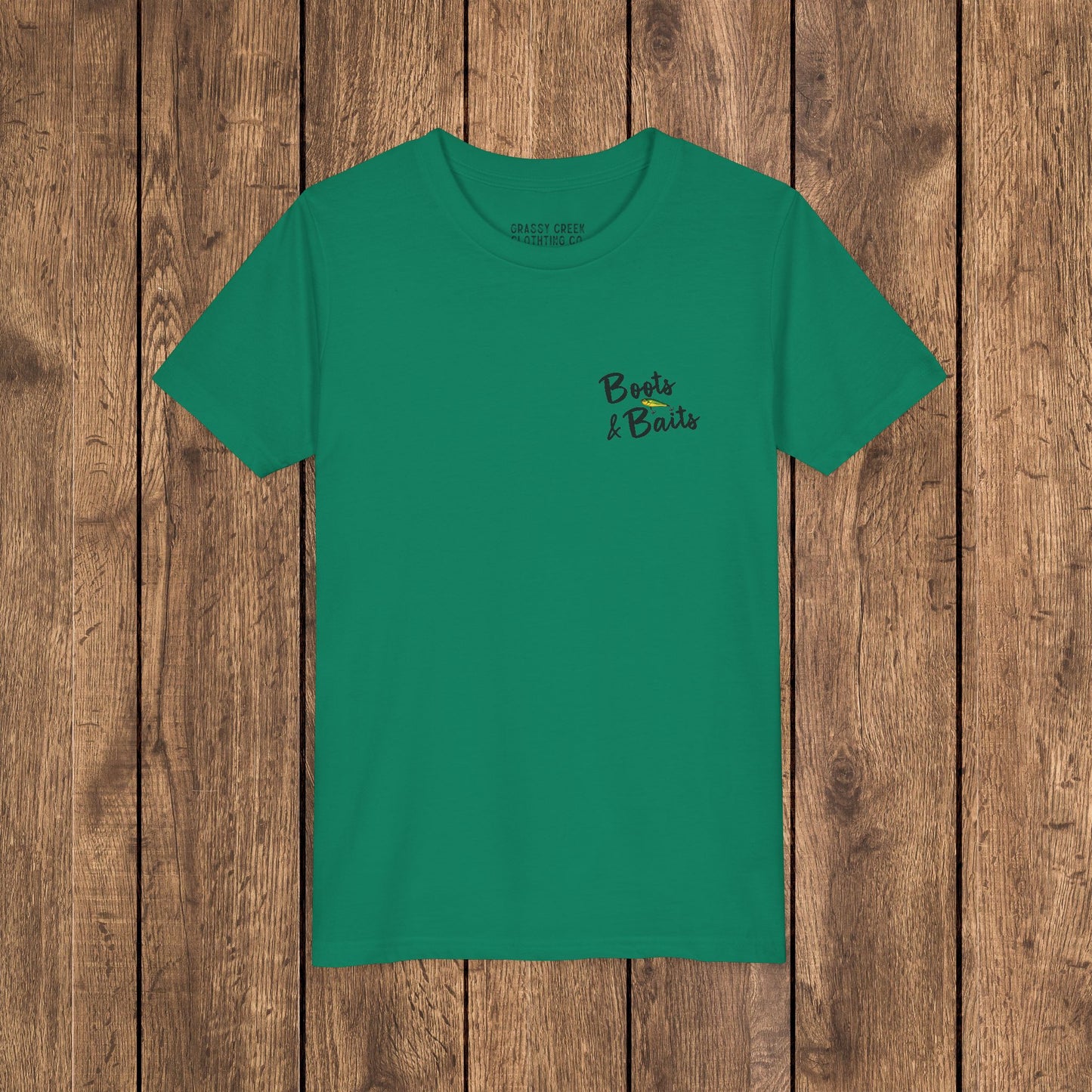 Boots & Baits Fishing Adventure Youth Graphic Tee