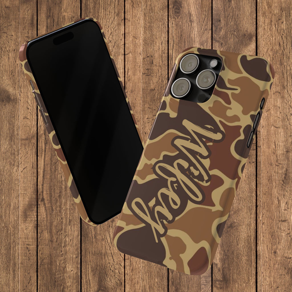 Camouflage Duck Waterfowl Slim IPhone Case - 'Wifey' Design