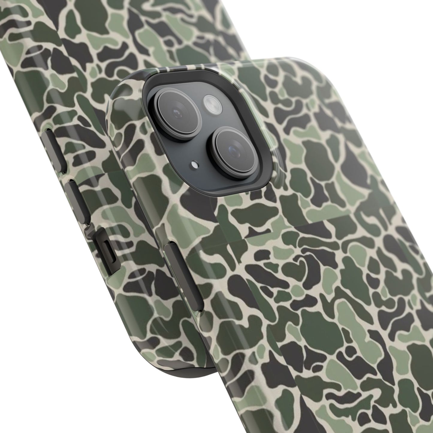 Green Old School Camo Tough Magnetic iPhone Case