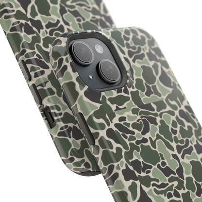 Green Old School Camo Tough Magnetic iPhone Case