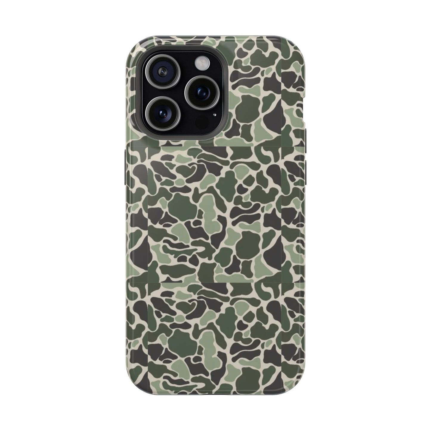 Green Old School Camo Tough Magnetic iPhone Case