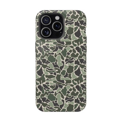 Green Old School Camo Tough Magnetic iPhone Case