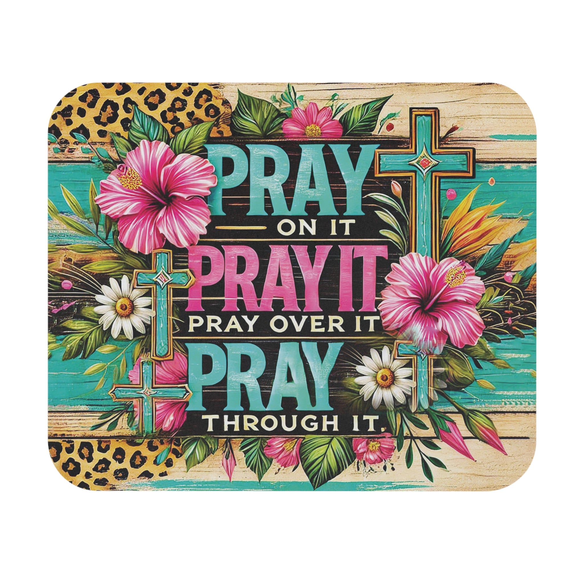 Inspirational Prayer Mouse Pad - Rectangle, Pray Meditation Mat, Spiritual Desk Accessories, Christian Faith Quote, Office Decor