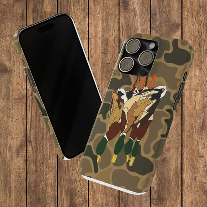 Old Skool Camouflage Mallard Duck Hanging Hunting Slim iPhone Case