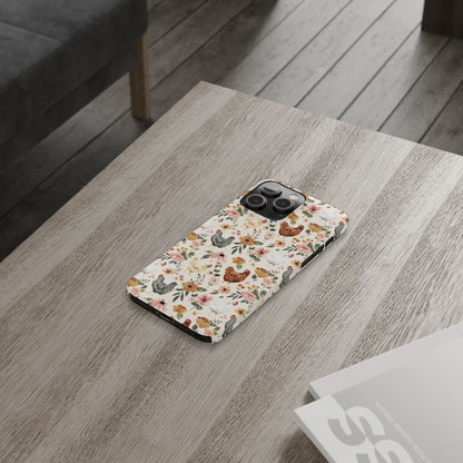 Charming Floral Chicken Slim iPhone Case
