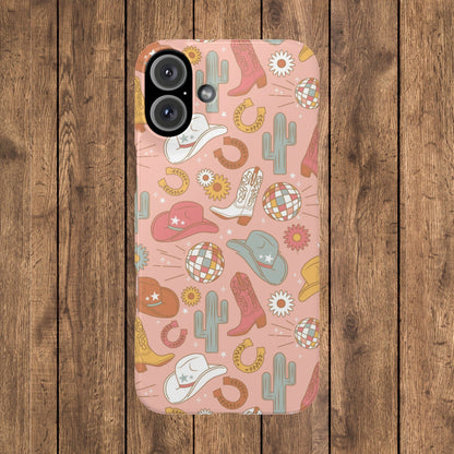 Disco Cowgirl Pink Slim iPhone Case