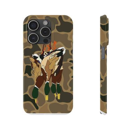 Old Skool Camouflage Mallard Duck Hanging Hunting Slim iPhone Case