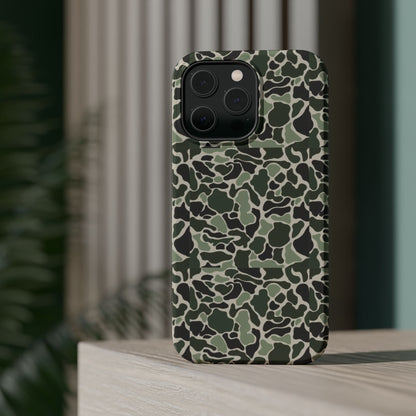 Green Old School Camo Tough Magnetic iPhone Case