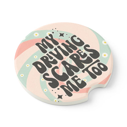 My Driving Scares Me Too Ceramic Car Coaster - 2 Pack