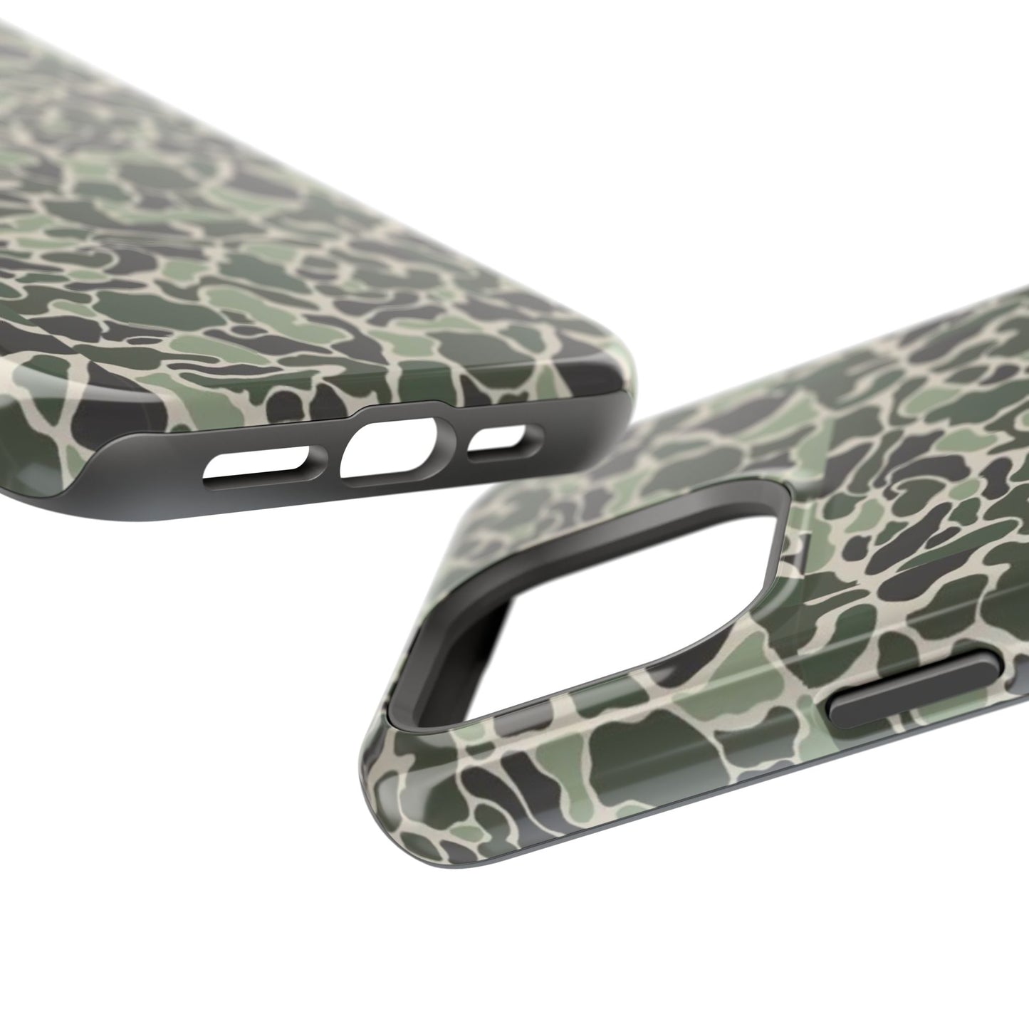 Green Old School Camo Tough Magnetic iPhone Case