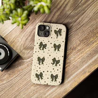 Bottomland Camouflage Coquette Bows & Polka Dot Slim IPhone Case