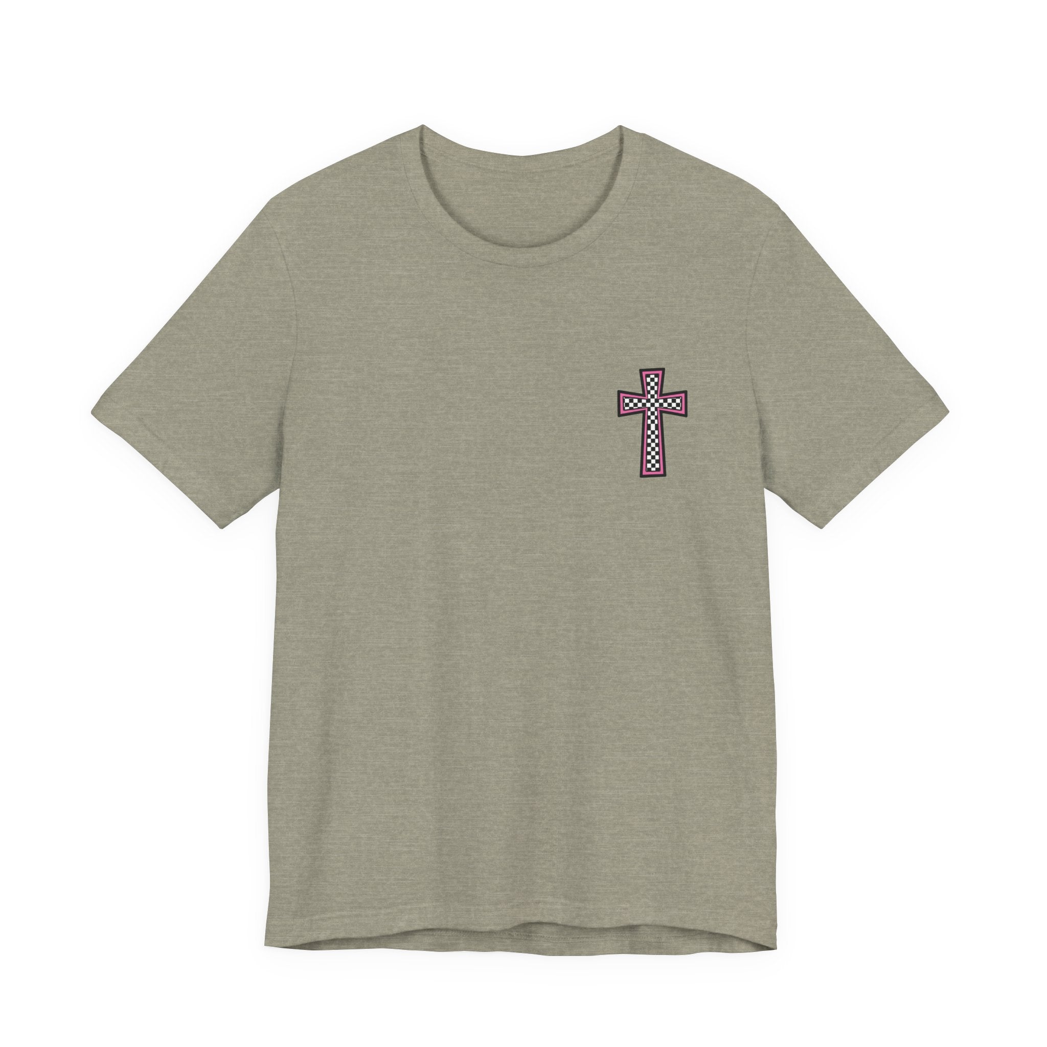 Step Into Jesus Checkered Sneakers Faith Women's Graphic T-Shirt