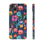 Midnight Garden Navy Bright Floral Slim iPhone Case