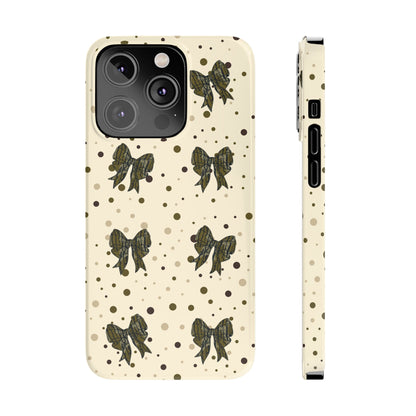Bottomland Camouflage Coquette Bows & Polka Dot Slim IPhone Case