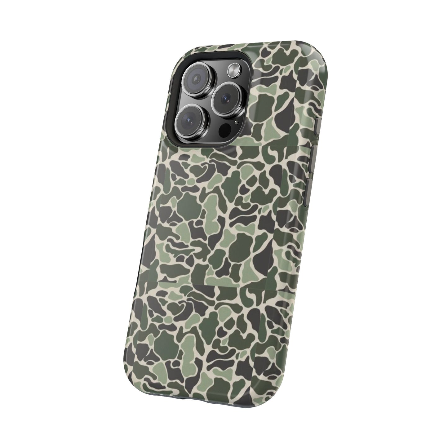 Green Old School Camo Tough Magnetic iPhone Case