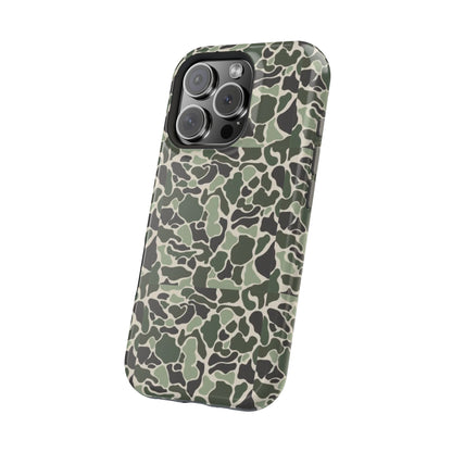 Green Old School Camo Tough Magnetic iPhone Case