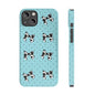 Cow Print Coquette Bow & Polka Dot Teal Slim iPhone Case