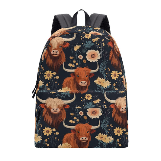 Cattle & Blooms - Highland Cow Youth Backpack