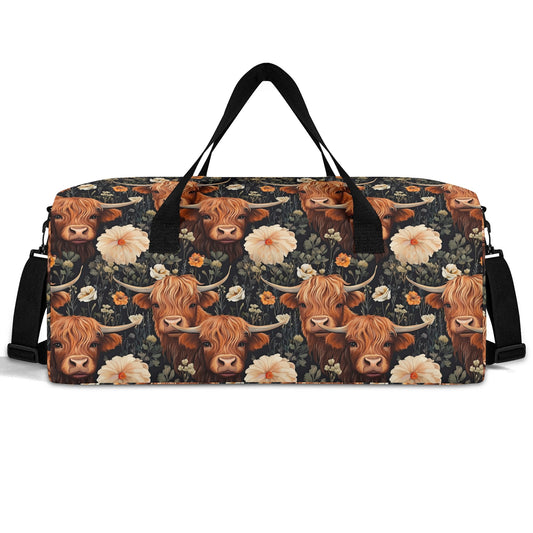 Cattle & Blooms – Highland Cow Duffle