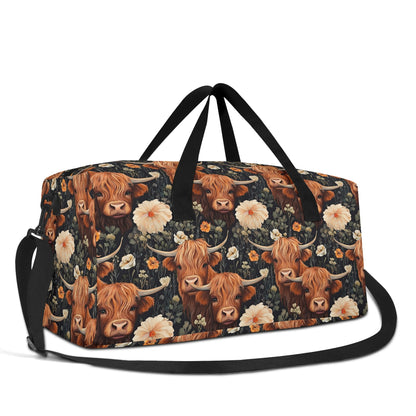 Cattle & Blooms – Highland Cow Duffle