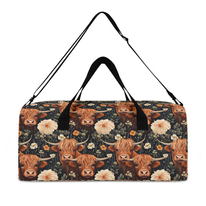 Cattle & Blooms – Highland Cow Duffle