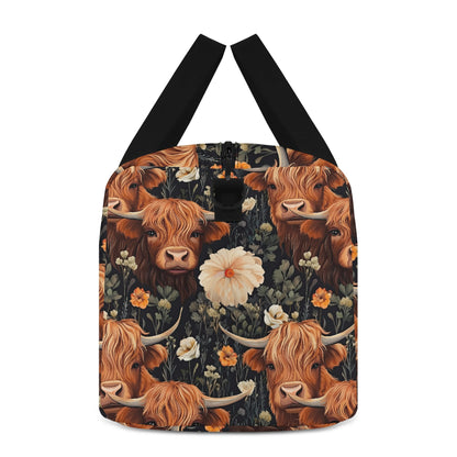 Cattle & Blooms – Highland Cow Duffle