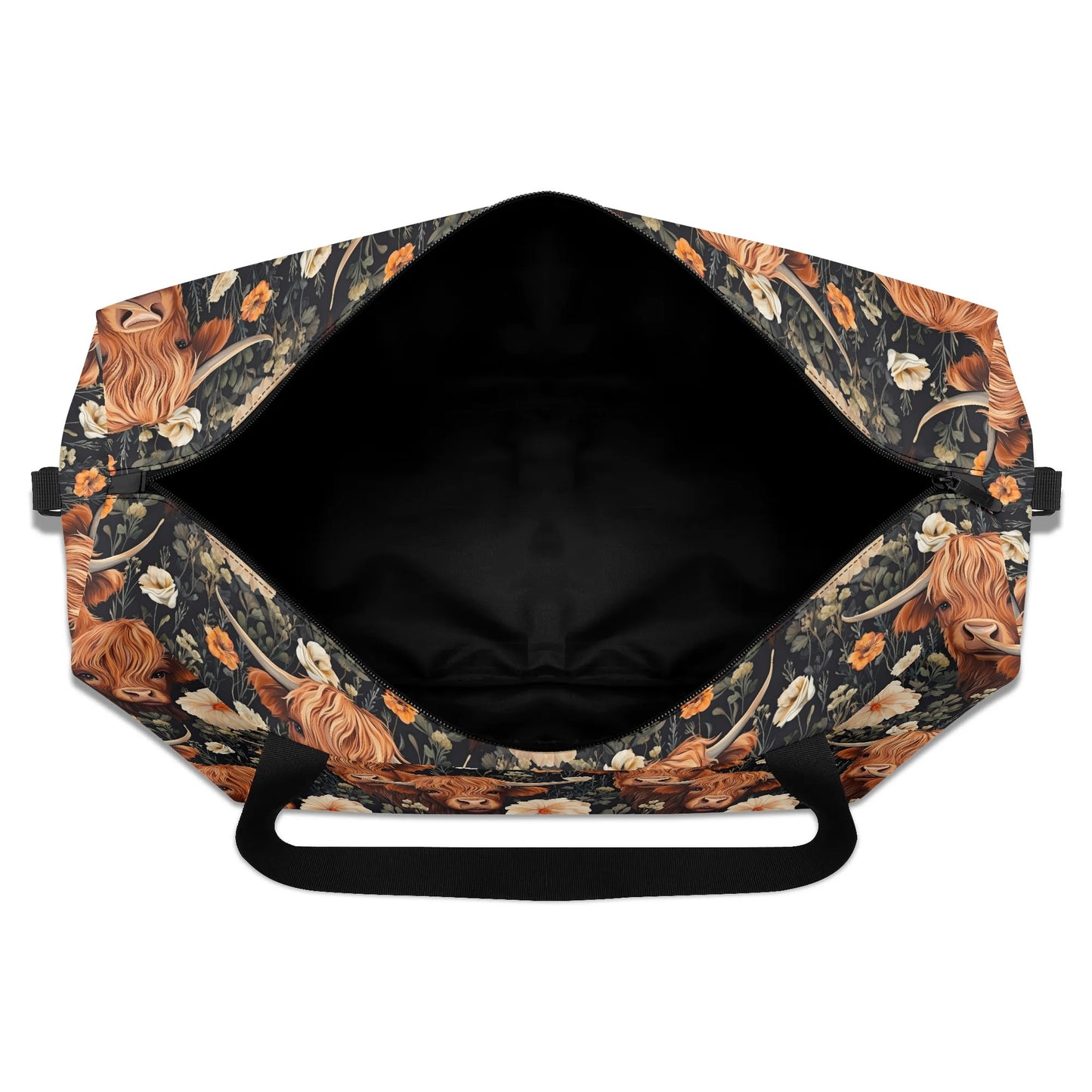 Cattle & Blooms – Highland Cow Duffle