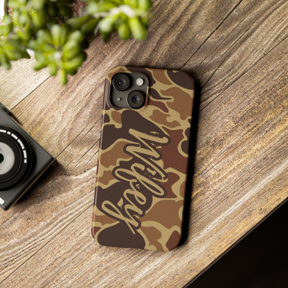 Camouflage Duck Waterfowl Slim IPhone Case - 'Wifey' Design