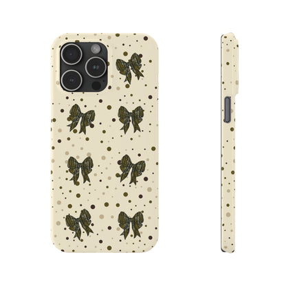 Bottomland Camouflage Coquette Bows & Polka Dot Slim IPhone Case
