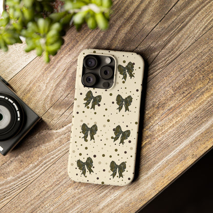 Bottomland Camouflage Coquette Bows & Polka Dot Slim IPhone Case