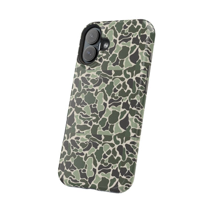 Green Old School Camo Tough Magnetic iPhone Case