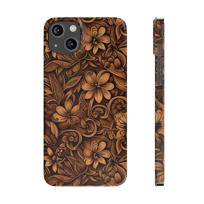 Tooled Leather Western Slim iPhone Case