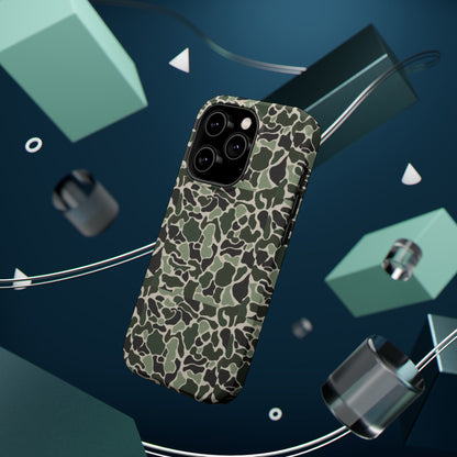 Green Old School Camo Tough Magnetic iPhone Case
