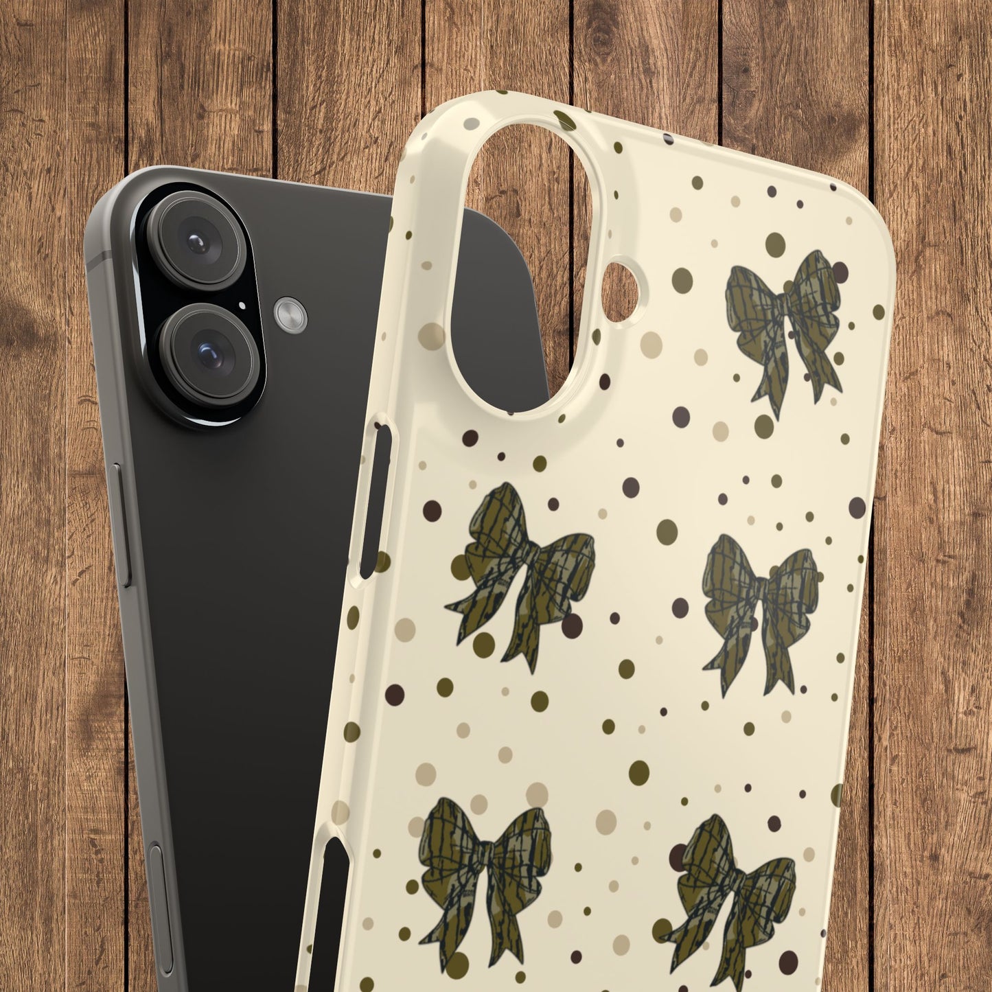 Bottomland Camouflage Coquette Bows & Polka Dot Slim IPhone Case
