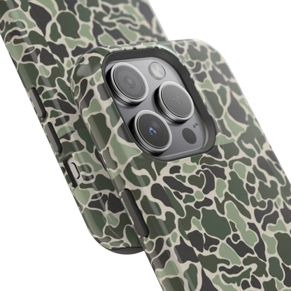 Green Old School Camo Tough Magnetic iPhone Case