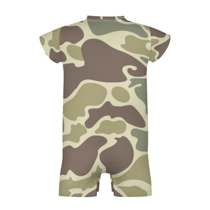 Old School Duck Camouflage Baby Short Sleeve Romper