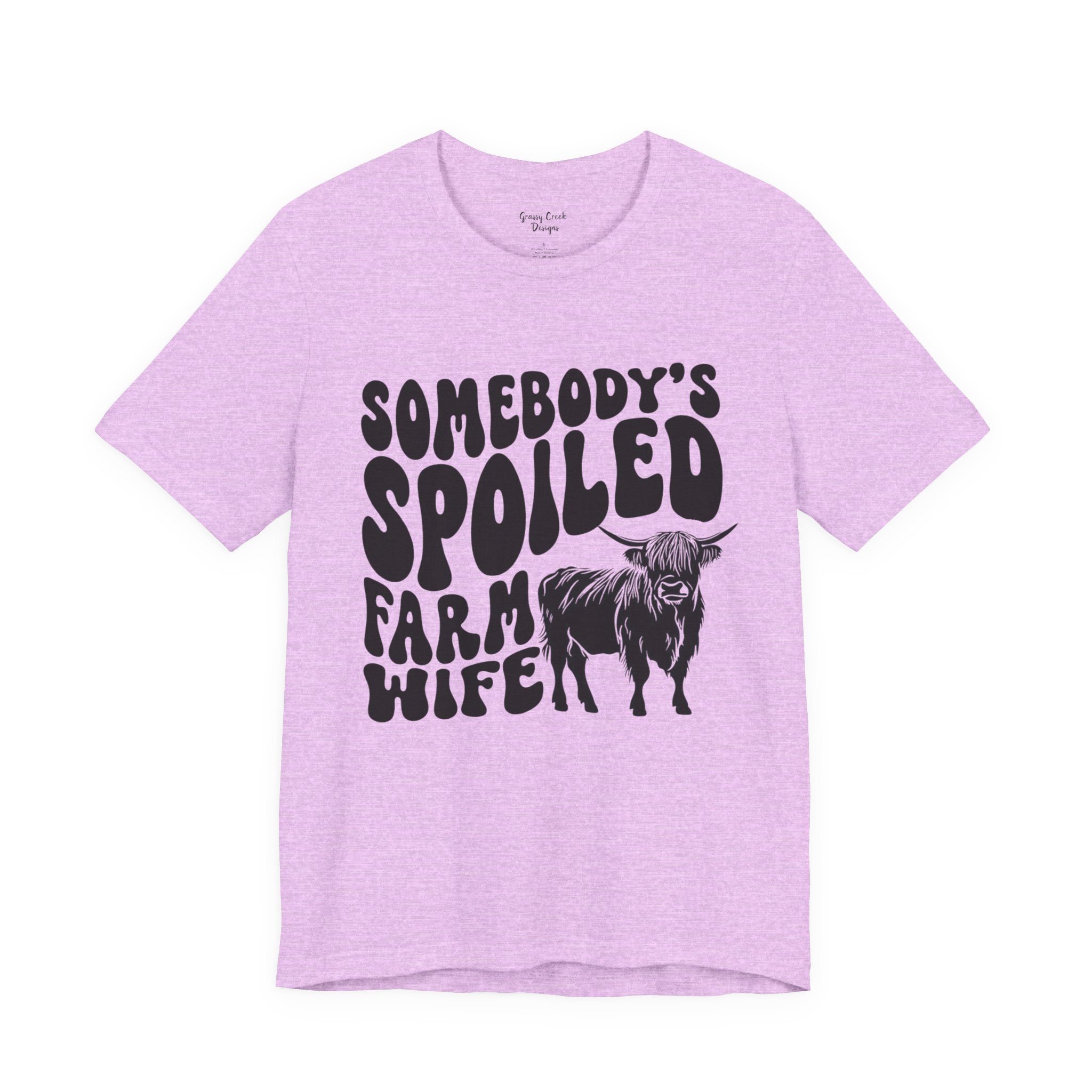 Somebodys Spoiled Farm Wife Highland Cow Women's Graphic T-Shirt