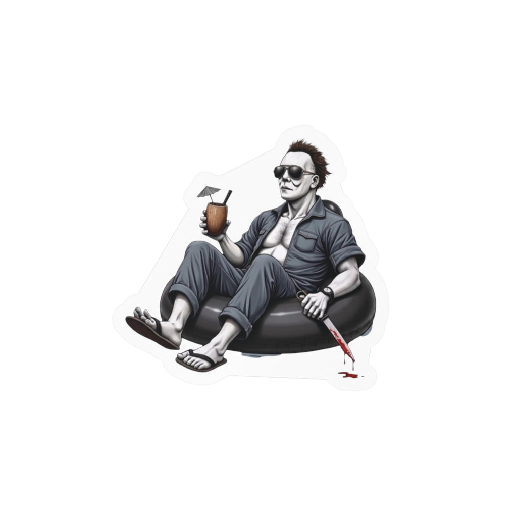 Michael Myers Inspired Cartoon Summer Lake or Pool Float Kiss-Cut Vinyl Decal