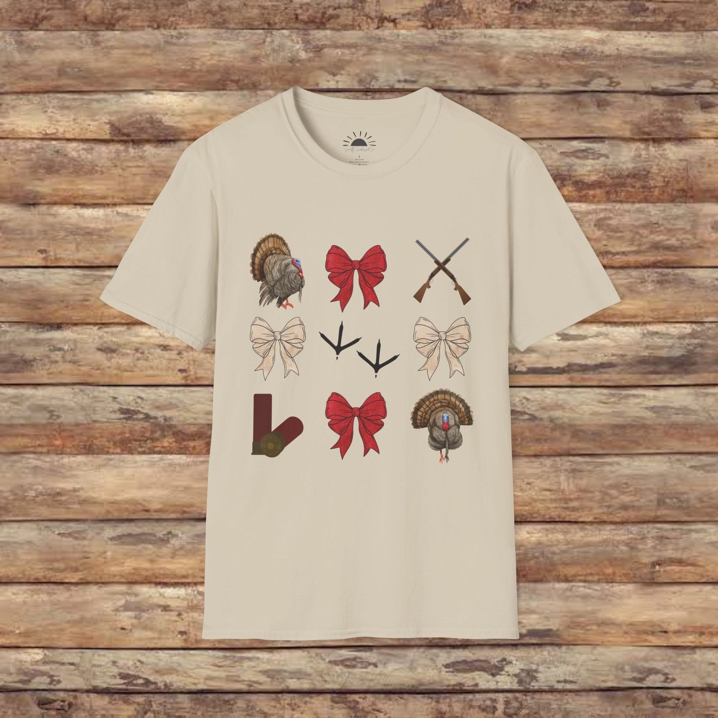 Turkeys, Glitter, and Bows: Coquette Female Hunting  Softstyle T-Shirt