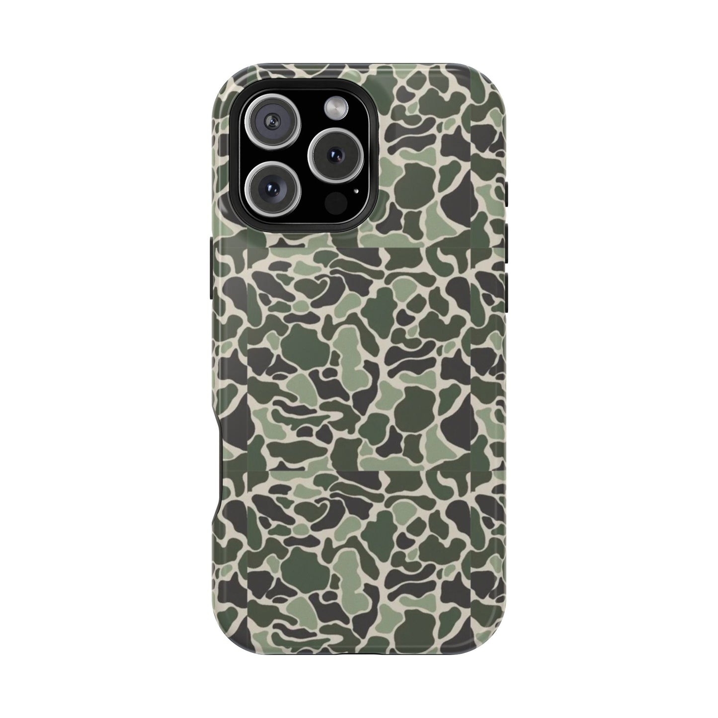 Green Old School Camo Tough Magnetic iPhone Case