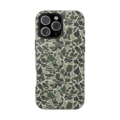 Green Old School Camo Tough Magnetic iPhone Case